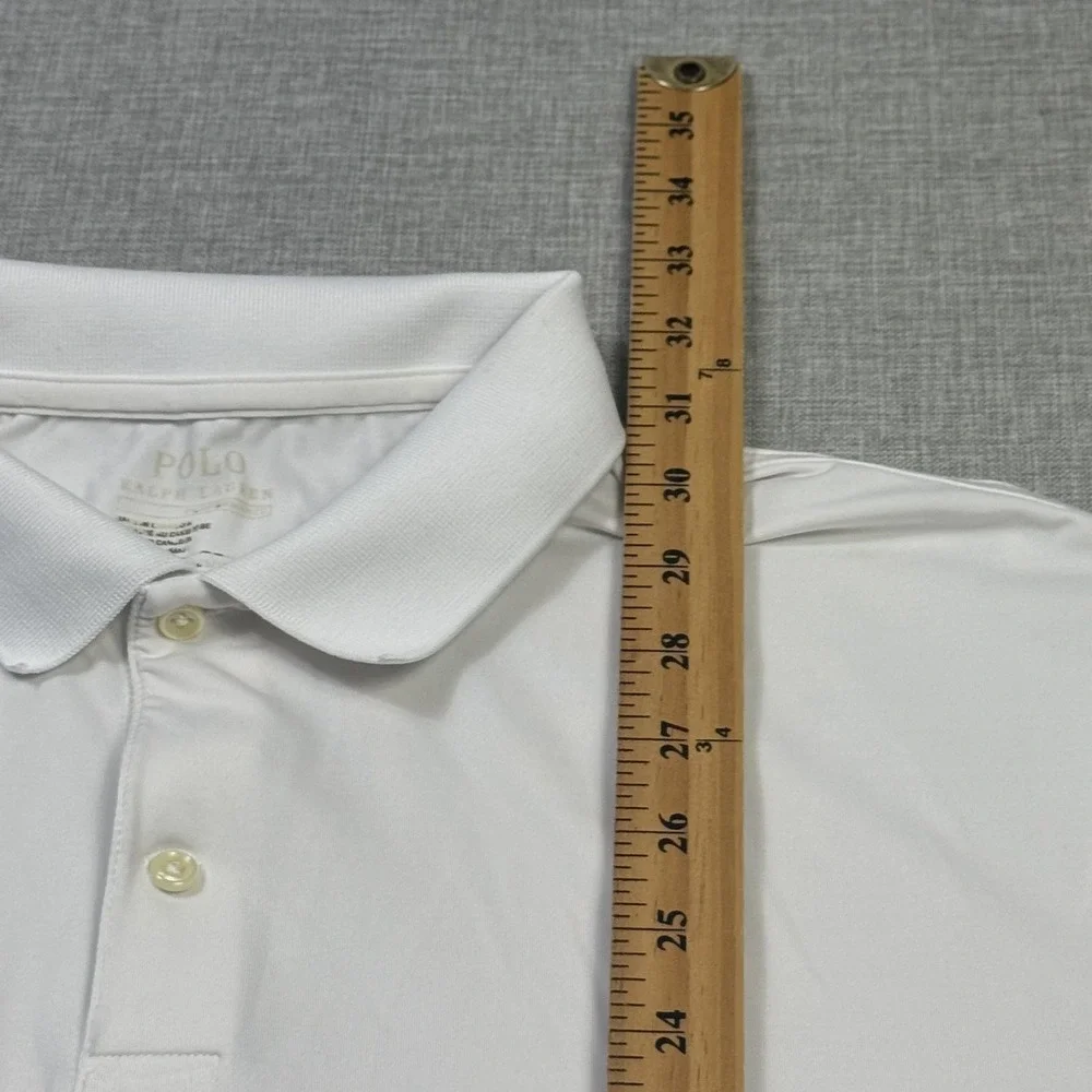 Polo Ralph Lauren Performance Golf Polo Shirt Mens Large White Polyester Spandex